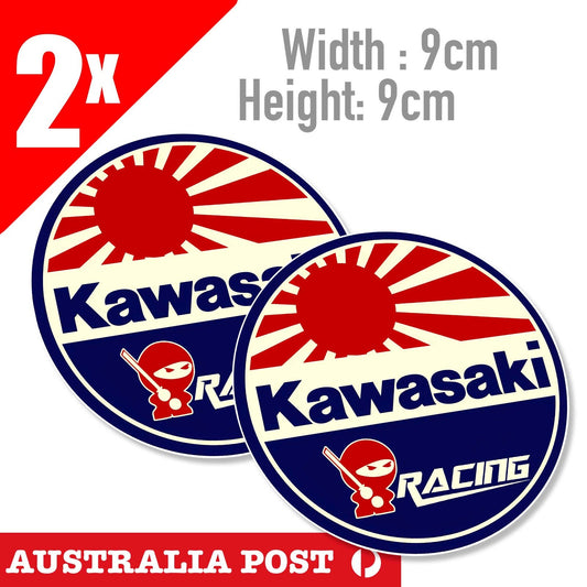 KAWASAKI  NINJA Motorcycle JDM Japan Rising Sun Flag Logo Round Sticker