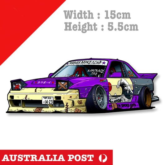Nissan Silvia S13, Cyber Punk, Kanawaga Wave Wrap JDM, Japan Osaka Car Sticker