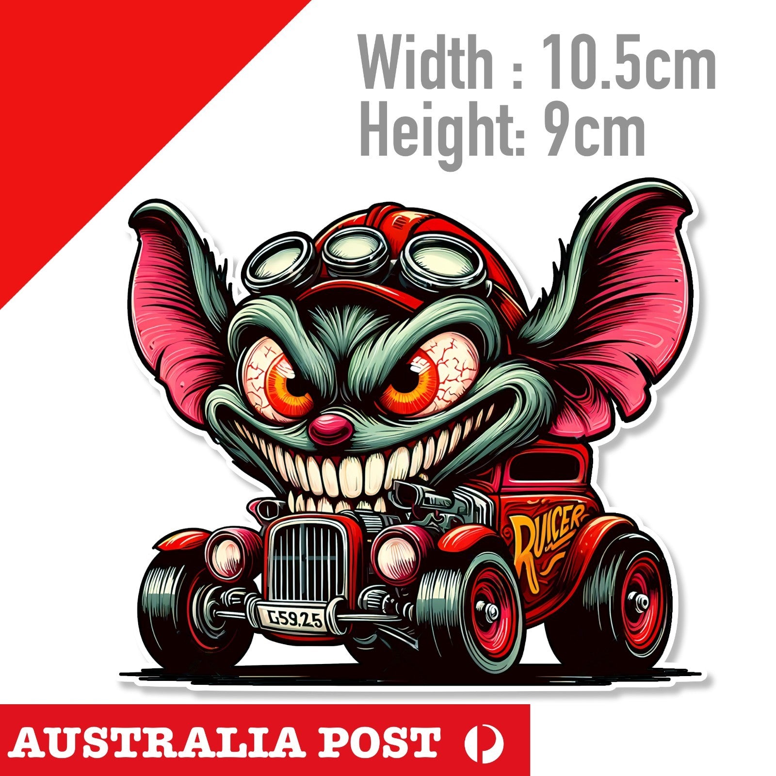 DEMON Hot Rod RAT - DEMON Monster Mancave Hot Rod Americana Vinyl  Sticker