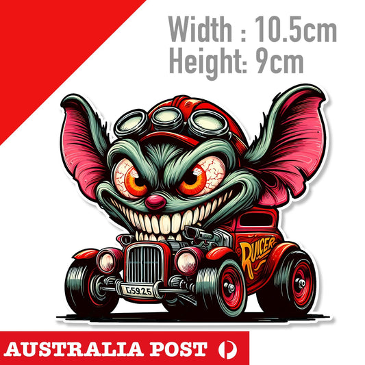 DEMON Hot Rod RAT - DEMON Monster Mancave Hot Rod Americana Vinyl  Sticker