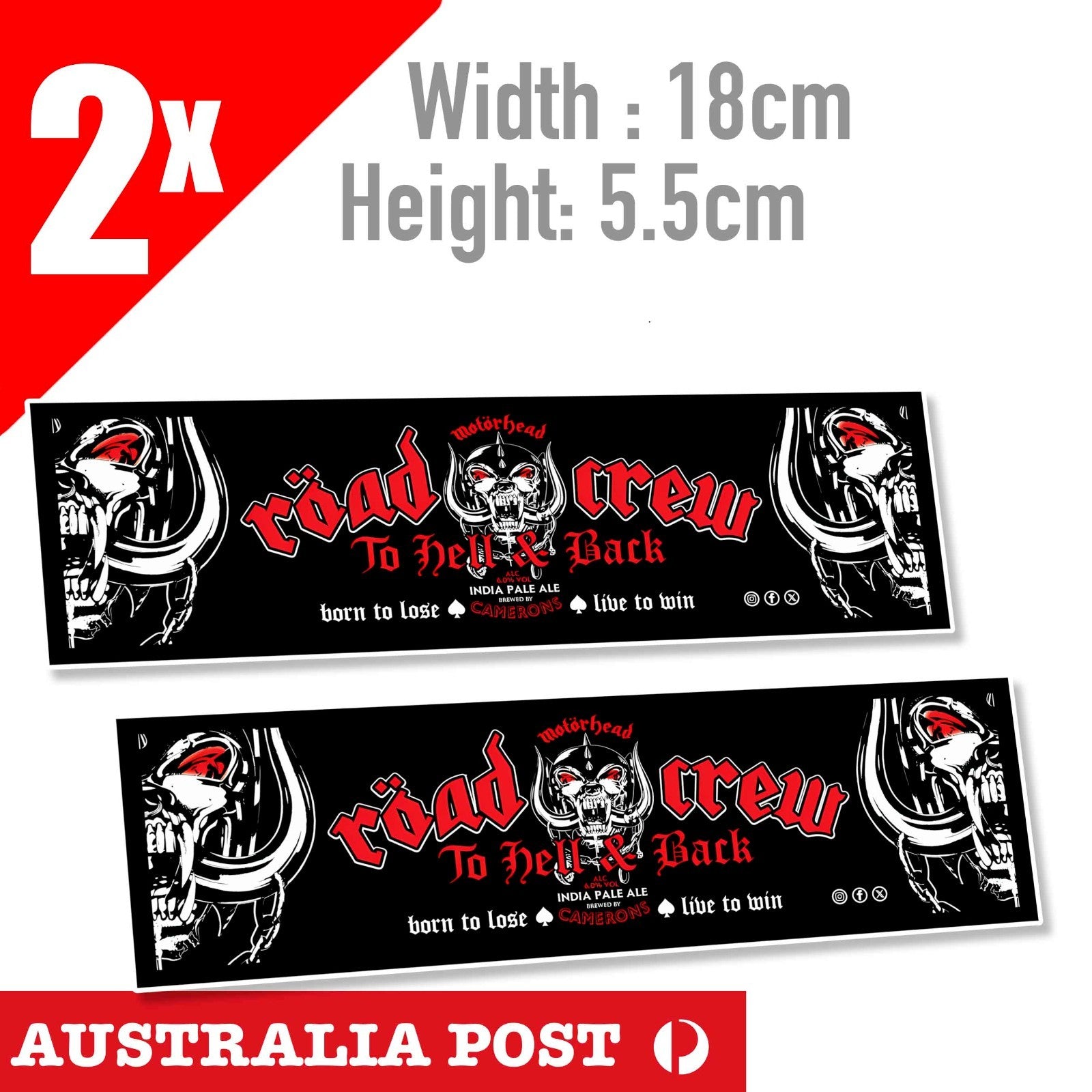 Motorhead To Hell & Back Banner  , Motorcycle,Fuel Tank, Helmet  Sticker
