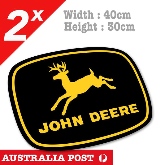 John Deere Logo 1956 x 2 Black - John Deere Logo Stickers