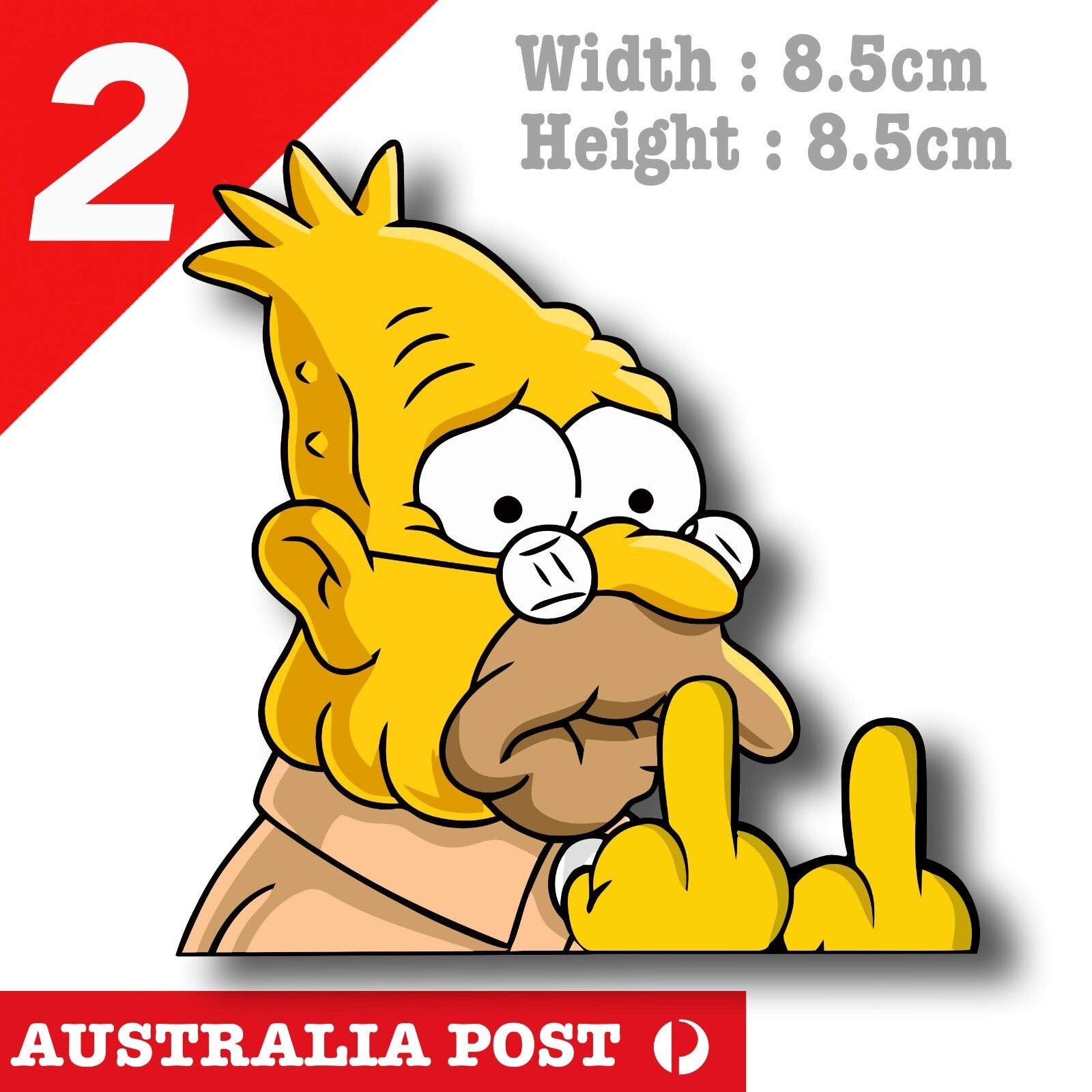 The Simpson Abraham Simpson Middle Finger Funny Car Window Sticker