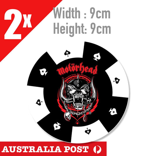 Motorhead Skull AUSTRALIA Logo, Motorcycle,Fuel Tank, Helmet x2 Sticker