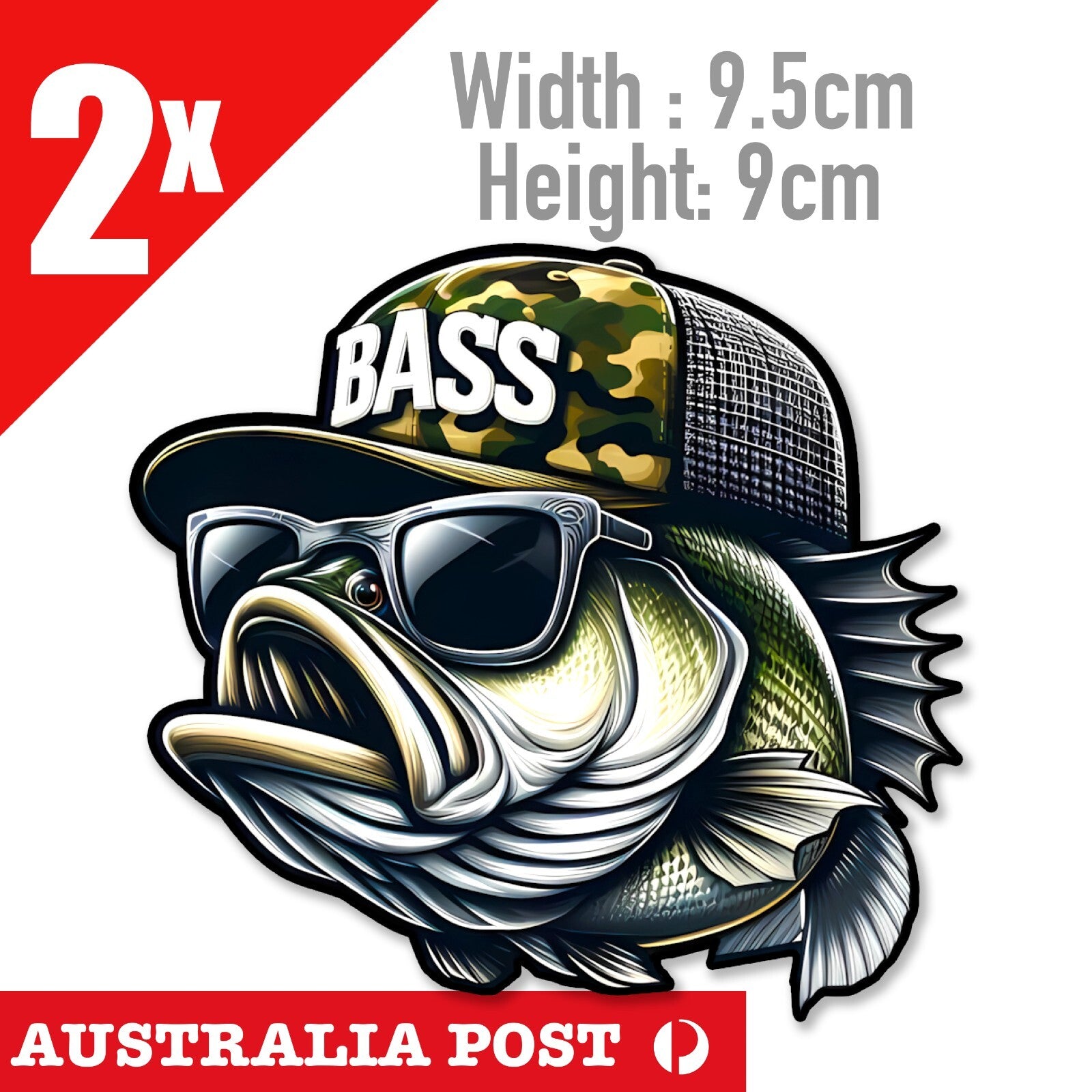 Bass Decal Sticker Esky Boat Car Fish Sticker Fishing Gift Stickers