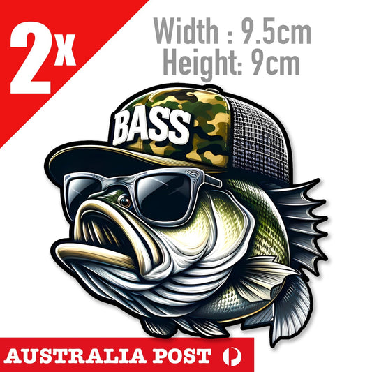 Bass Decal Sticker Esky Boat Car Fish Sticker Fishing Gift Stickers