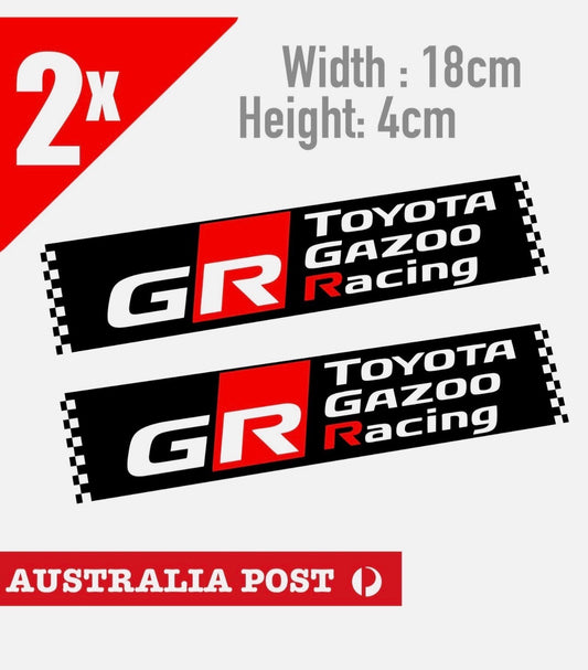 Toyota Gazoo Racing GR x2 JDMLaptop , Car Decal 2x Stickers