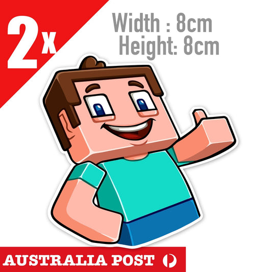 MINECRAFT STEVE Thumbs Up Funny Vinyl Sticker