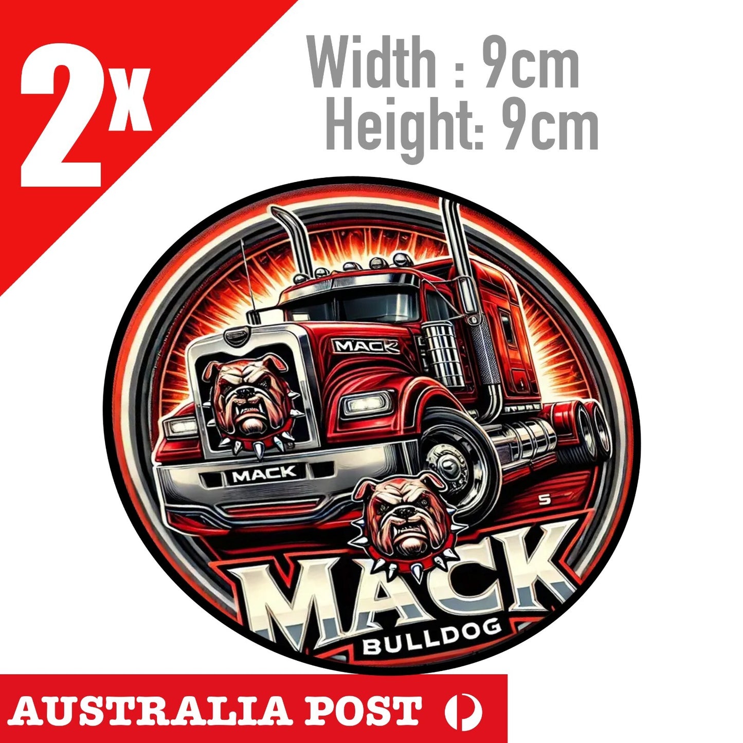 MACK TRUCK Bull Dog Round Sign Stickers