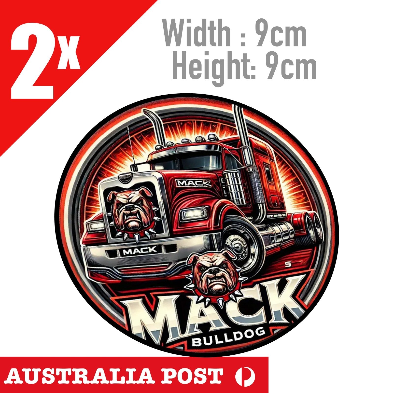 MACK TRUCK Bull Dog Round Sign Stickers