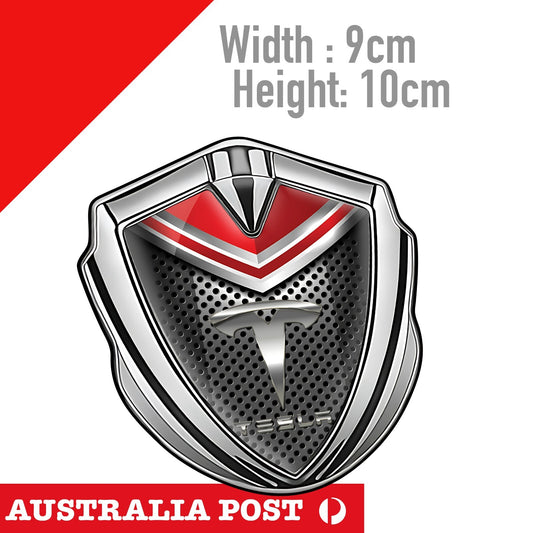 TESLA Chrome  Badge , TESLA Motors Honeycomb Chrome Style Badge Sticker