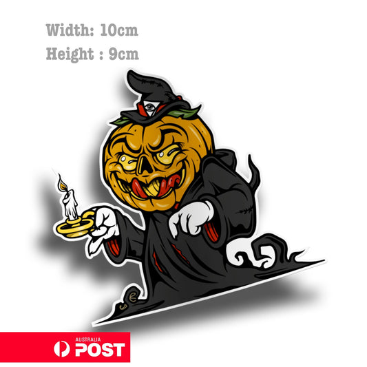 Halloween Pumpkin Man Scary Funny Vinyl  Sticker 