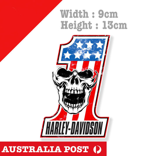 Harley Davidson 1 Motorcycle SKULL Face, Helmet, Motorcycle, Fuel Tank Sticker