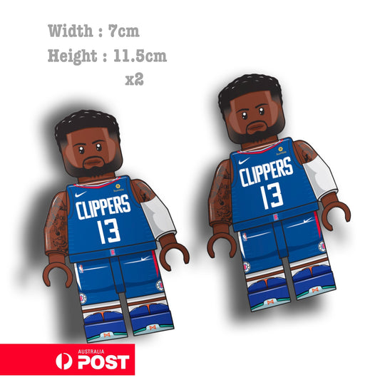 NBA Lego Paul GEORGE- Clippers Lego Figure  Nike Basketball  Sticker 