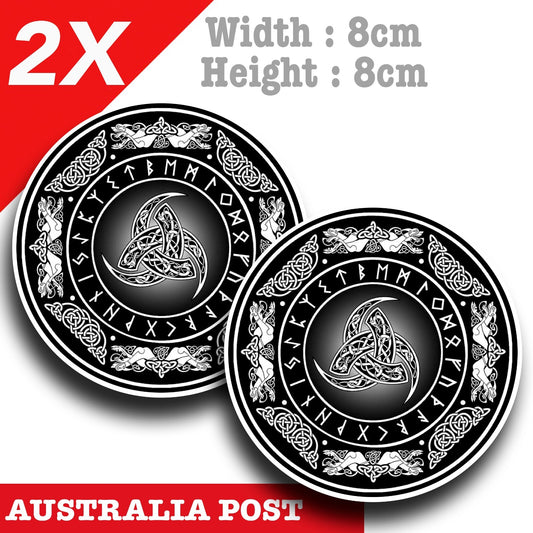 Odin Viking Age The Triple Horn of Odin, mythology badge Vinyl  Sticker