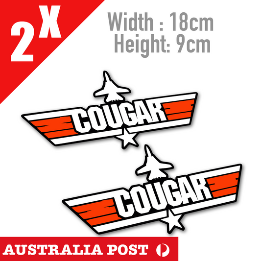 COUGAR Top Gun Logo Sticker  MAVERICK TopGun Decal Air Force Style  Sticker