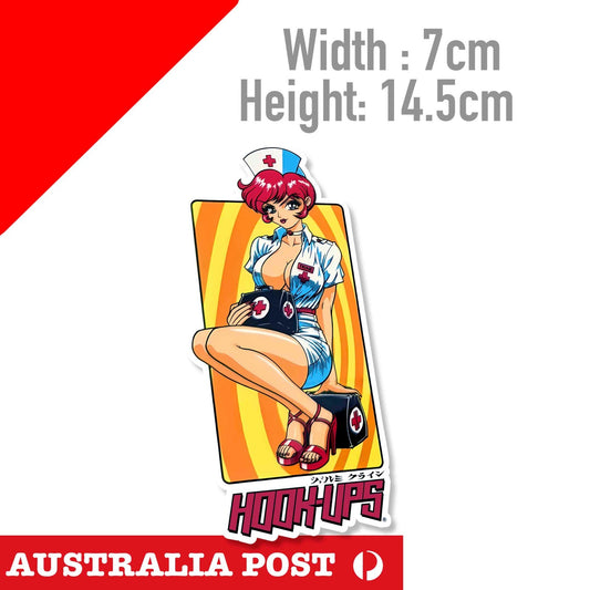 HOOK-UPS Skate STICKER Sexy Nurse  Skateboard  Fighters, Devils, Demons Sticker
