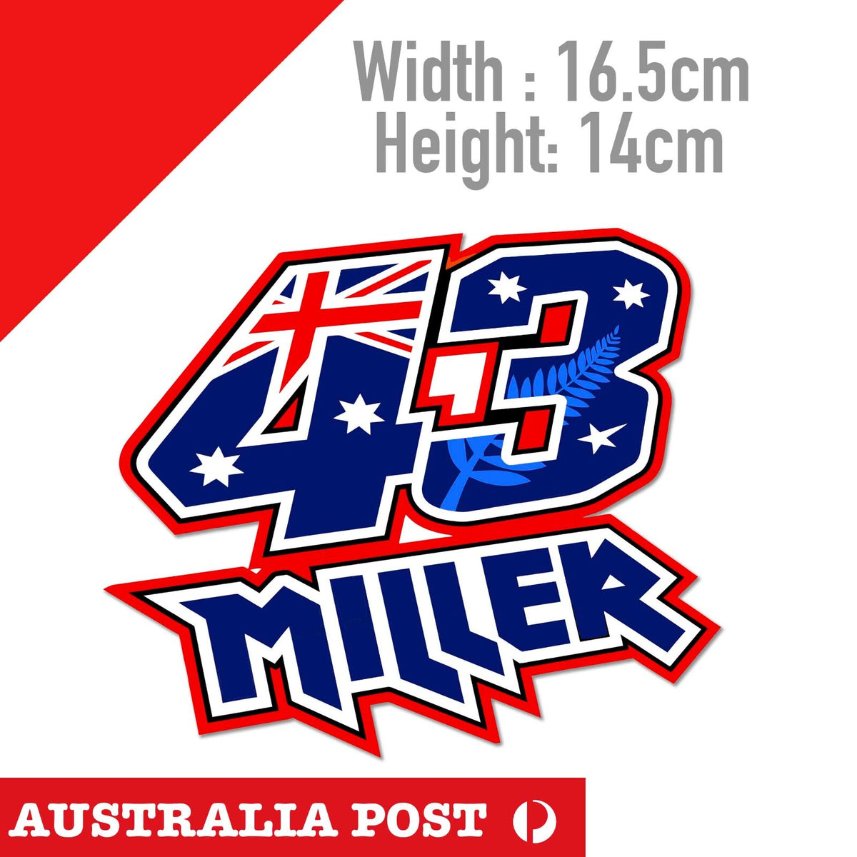 Jack Miller Number 43 , Australian Flag, MotoGo  Sticker