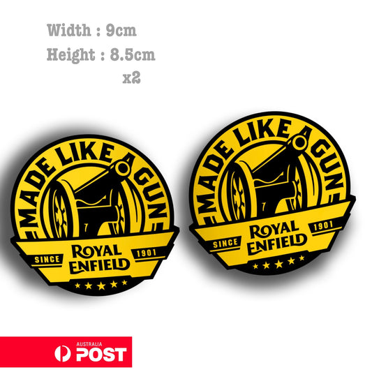 Royal Enfield Make Like a Gun Motorcycles x 2 Laptop , Car  Decal Sticker 