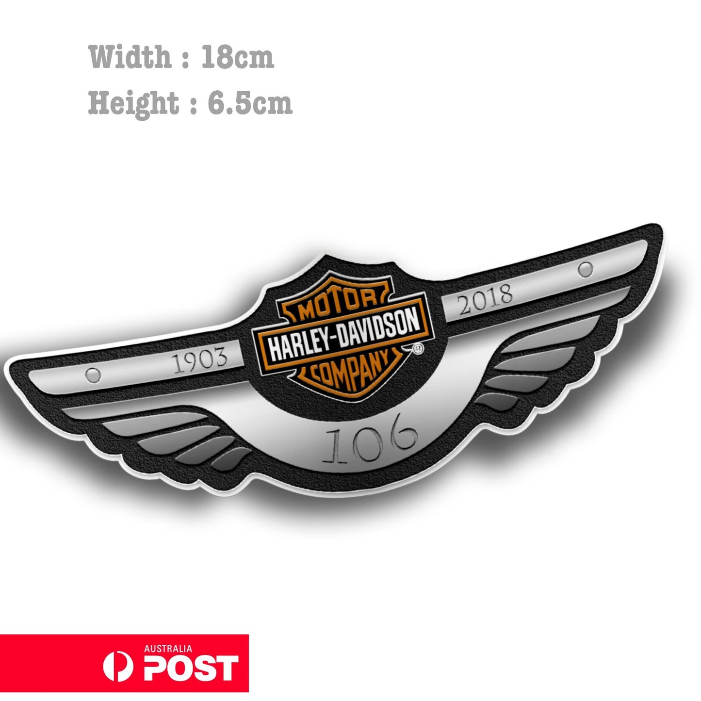 Harley Davidson 106 year 1903 - 2018 logo Motorcycle, Helmet Racing Sticker 