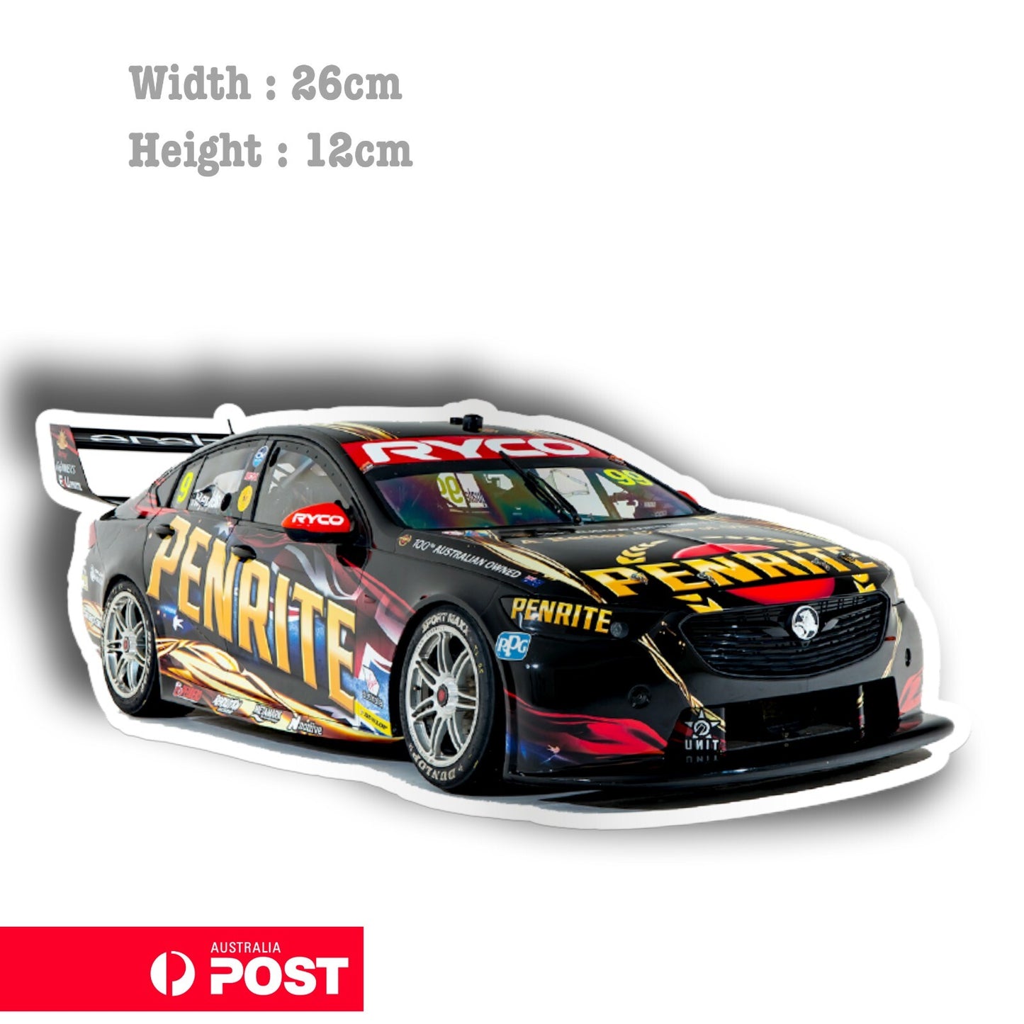 HOLDEN COMMODORE V8 Black SUPERCARS Competition Penrite Sticker