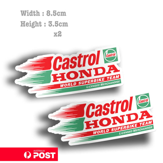 Castrol Honda World Super Bike Team x 2 Laptop , Car  Decal Sticker 