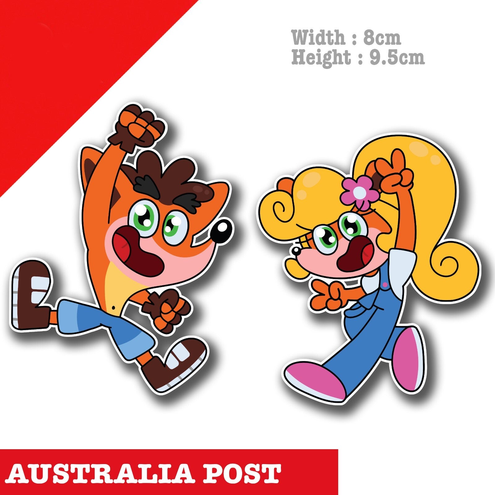 Crash Bandicoot Fox & Coco Bandicoot - Video Game Decal Sticker
