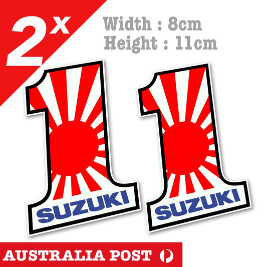 SUZUKI 1  Japan Risgin Sun Flag Motorcycle Logo Laptop , Car  Decal Sticker