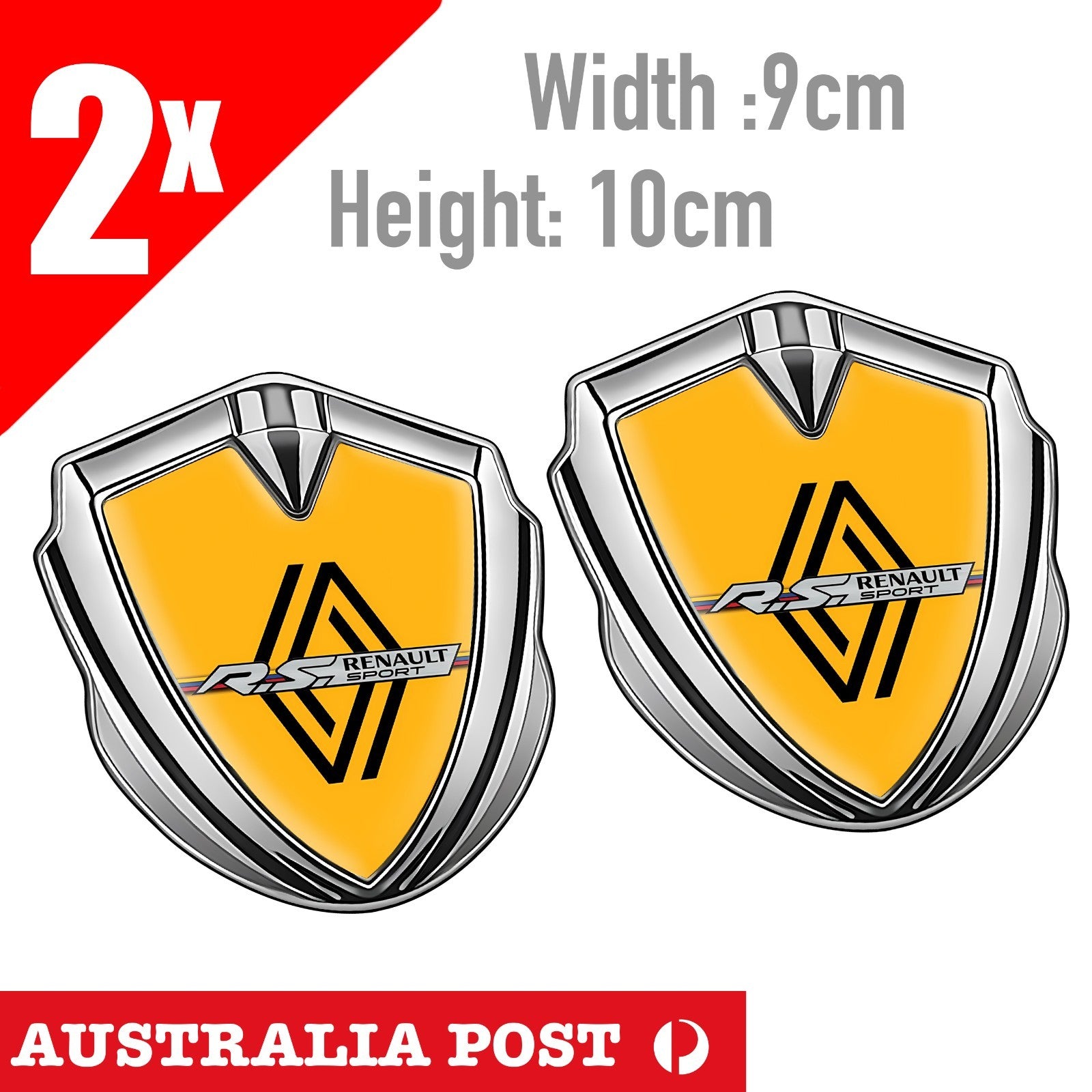 RENAULT RS Sport Badge Car Yellow Logo Sticker