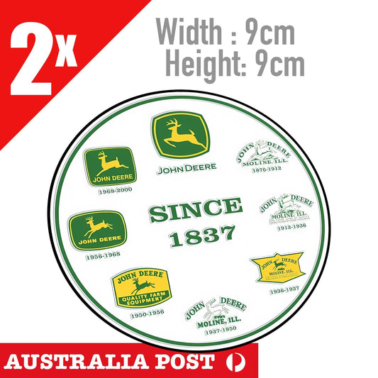 JOHN DEERE Logo History Round Stickers