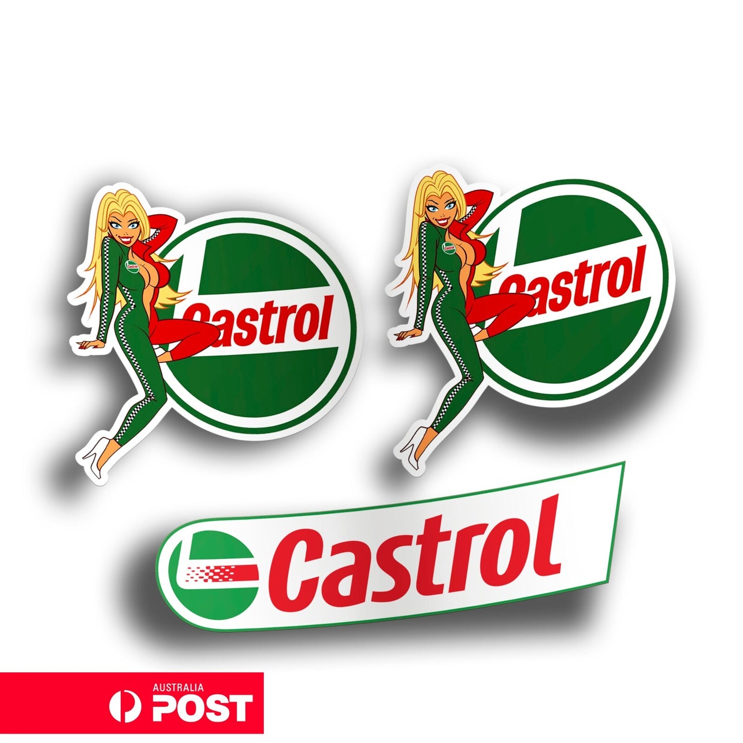 CASTROL Oil Racing Logo Pin Up Girl  Stickers