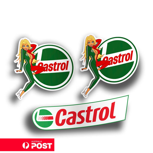 CASTROL Oil Racing Logo Pin Up Girl  Stickers