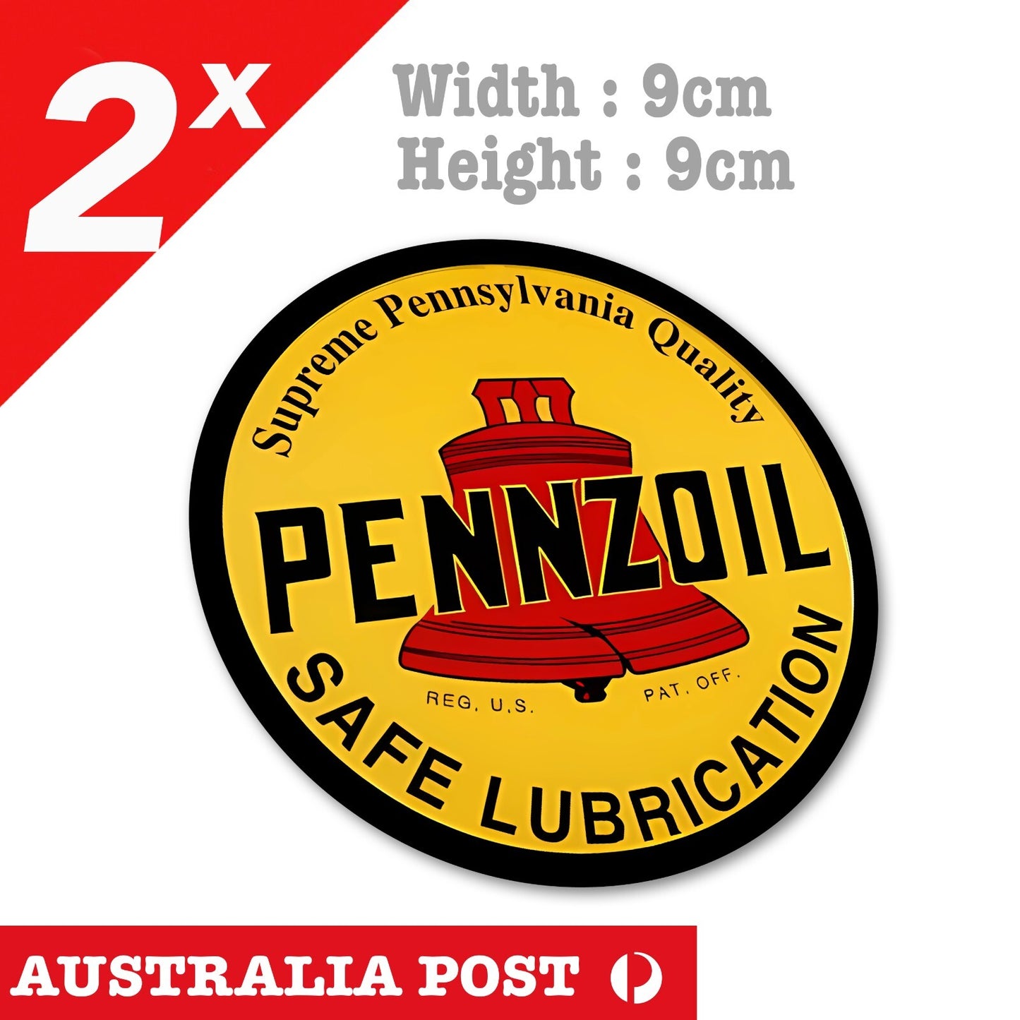 PENNZOIL Lubricant Oil Logo, Vintage Rusty Old Damaged Stickers