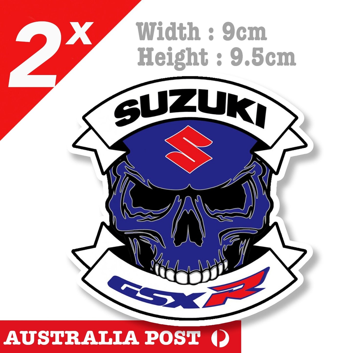 SUZUKI Skull GSX R, SUZUKI logo, Skull Head Suzuki Motorcycle  Sticker