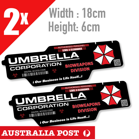Resident Evil Umbrella Corporation Bioweapons Division ID Card QR Stickers