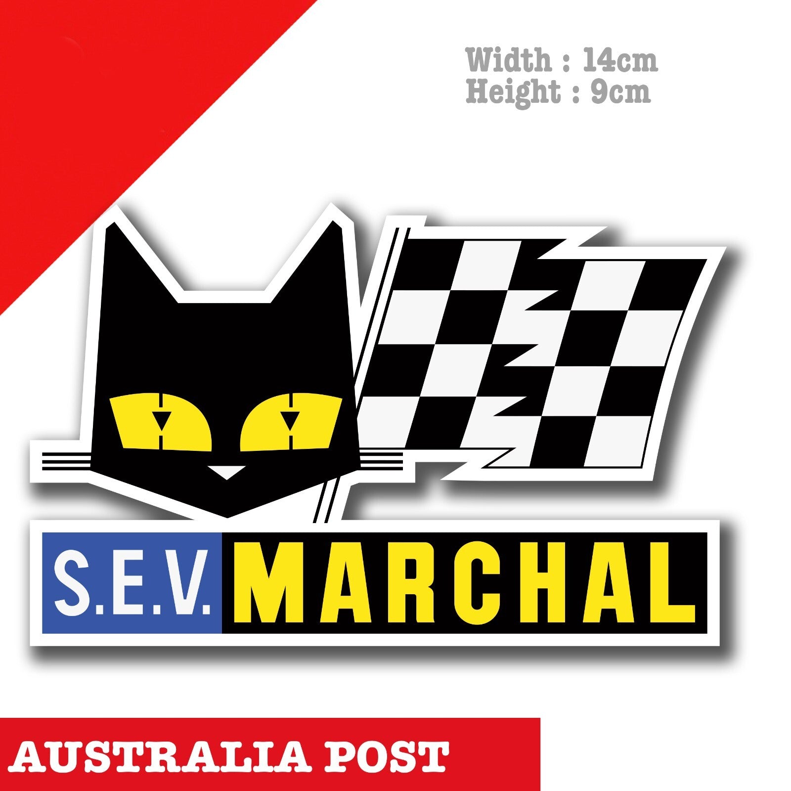 S.E.V. Marchal motor racing’s lucky black cat Sticker