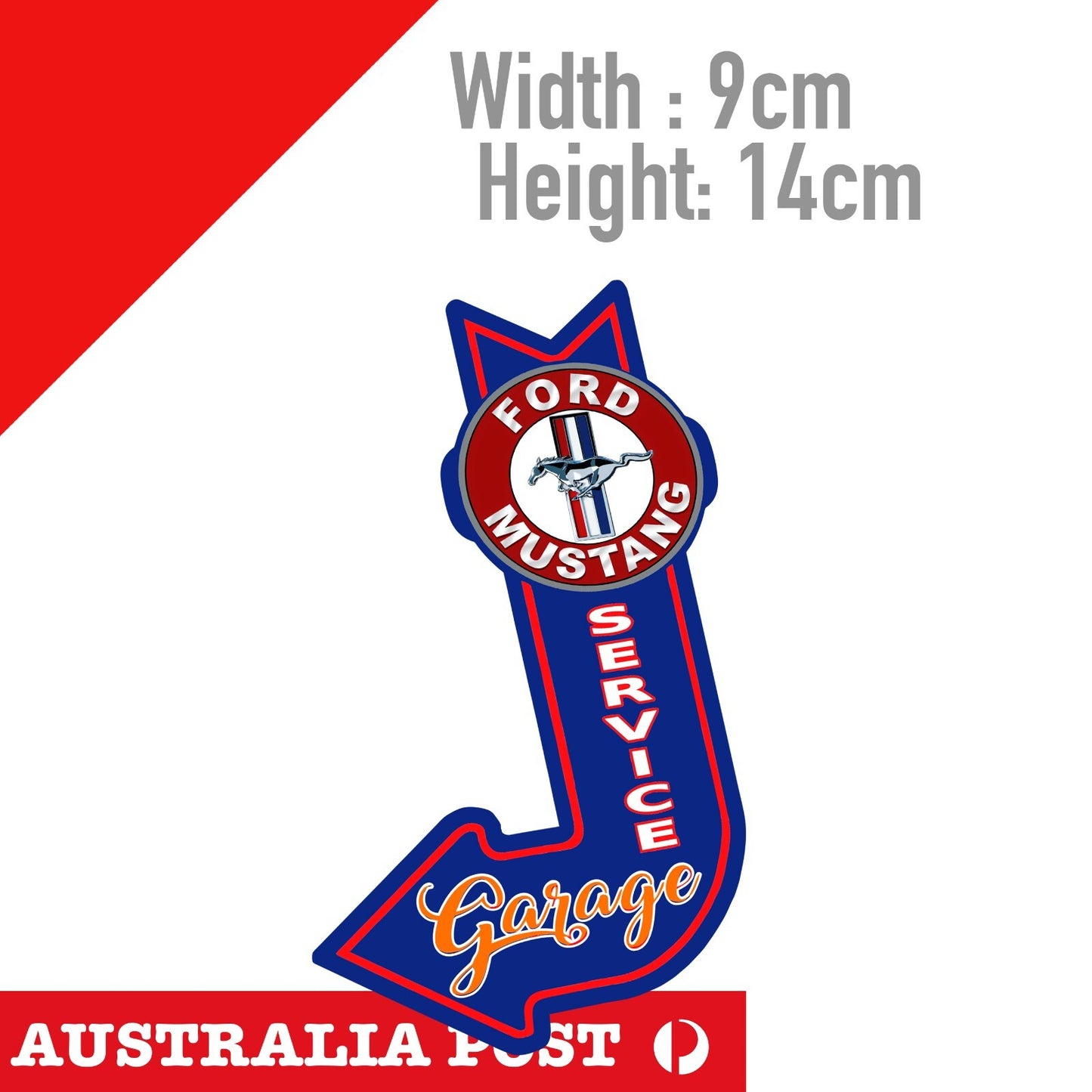 Ford Mustang SERVICE GARAGE , Ford Mustang Pony Round Logo Sticker