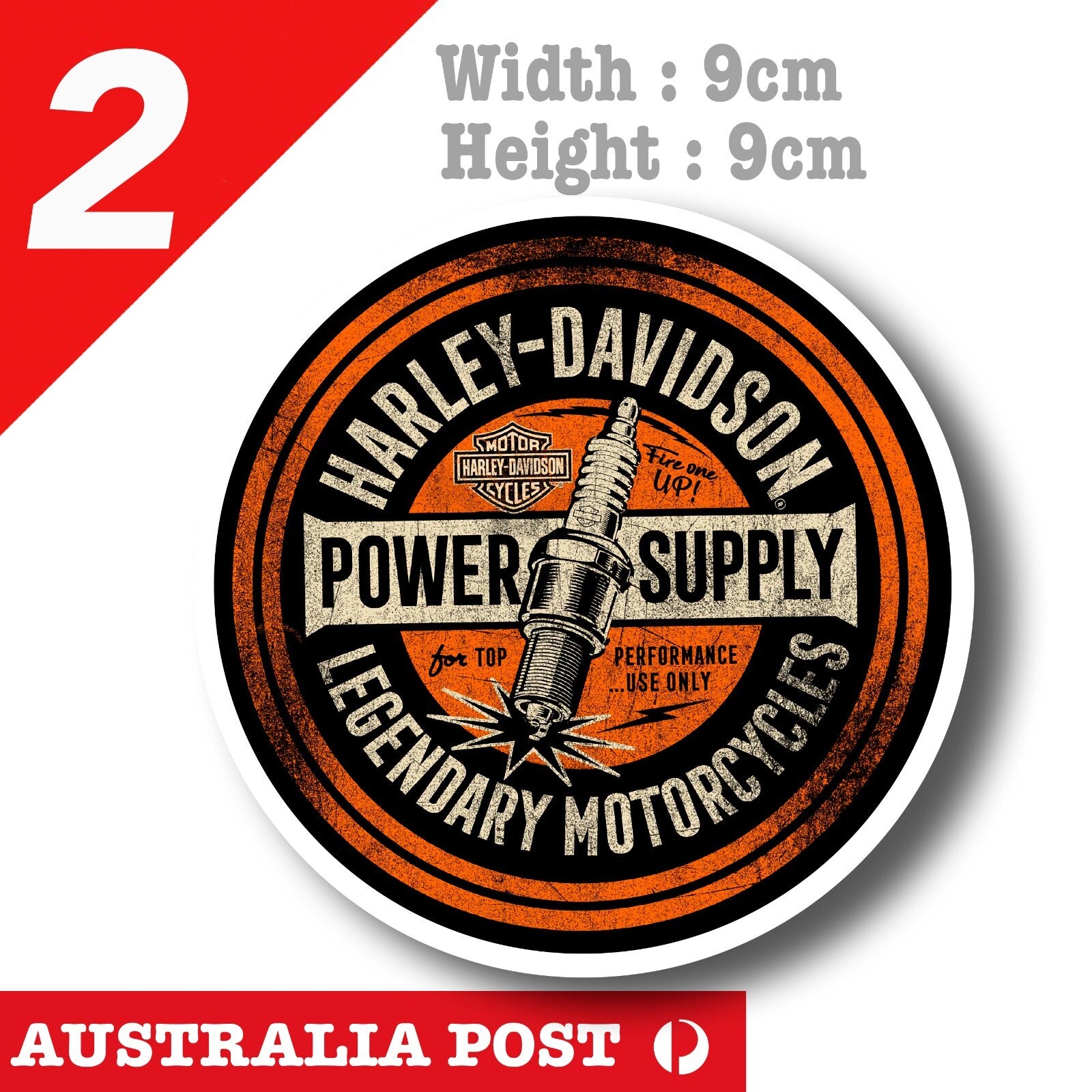Harley Davidson Motorcycle Legendary - Power Supply Sparkle Plug  Sticker 