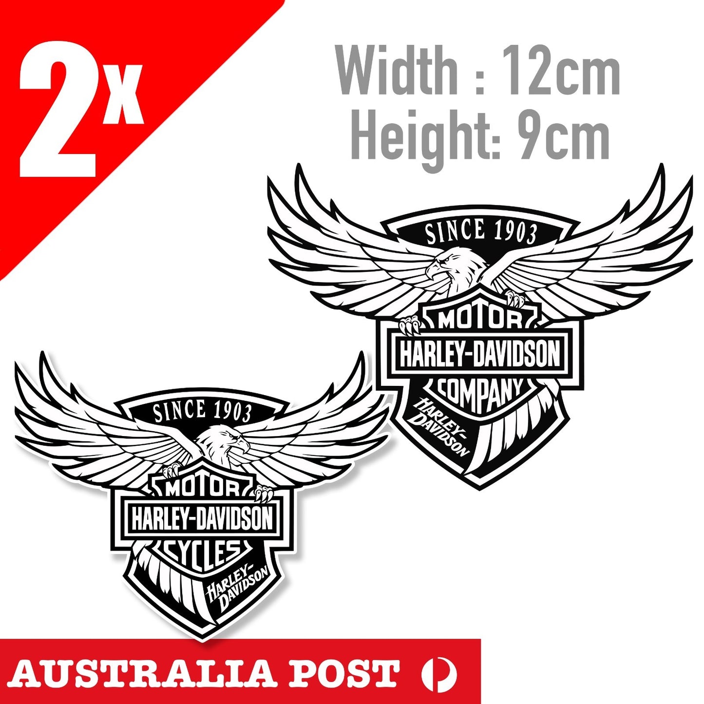 HARLEY Davidson Stickers X 2 Motorcycle Vinyl Decals Bike, Eagle Sticker