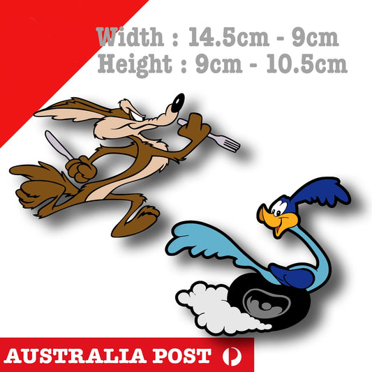 Road Runner and Wile E Coyote Funny  Chase  Sticker