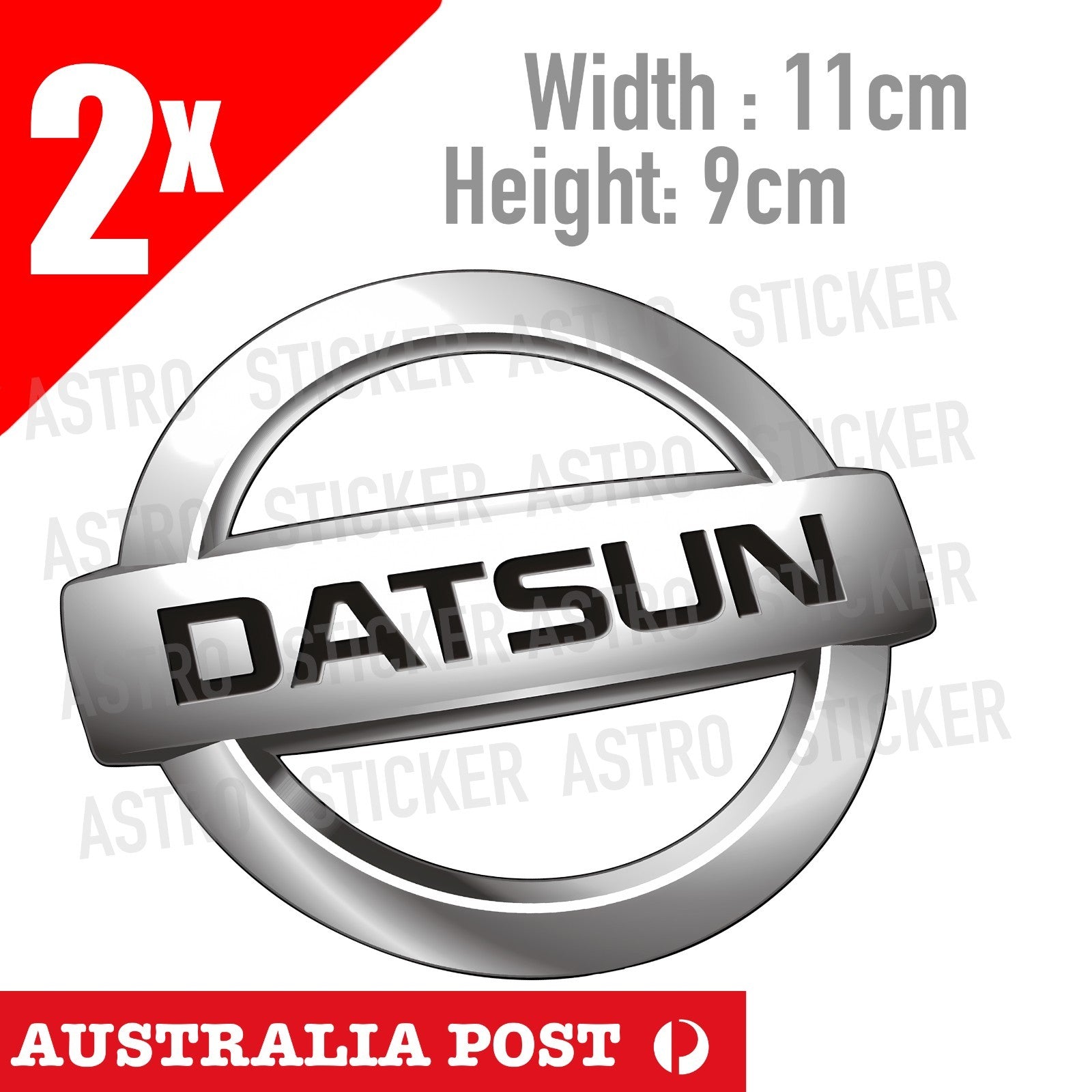 DATSUN Chrome Style Logo Decal  , Laptop , Car  Decal Stickers