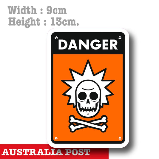 Rick and Morty Sticker - Rick Sanchez Warning Sign Laptop , Car  Decal Sticker 