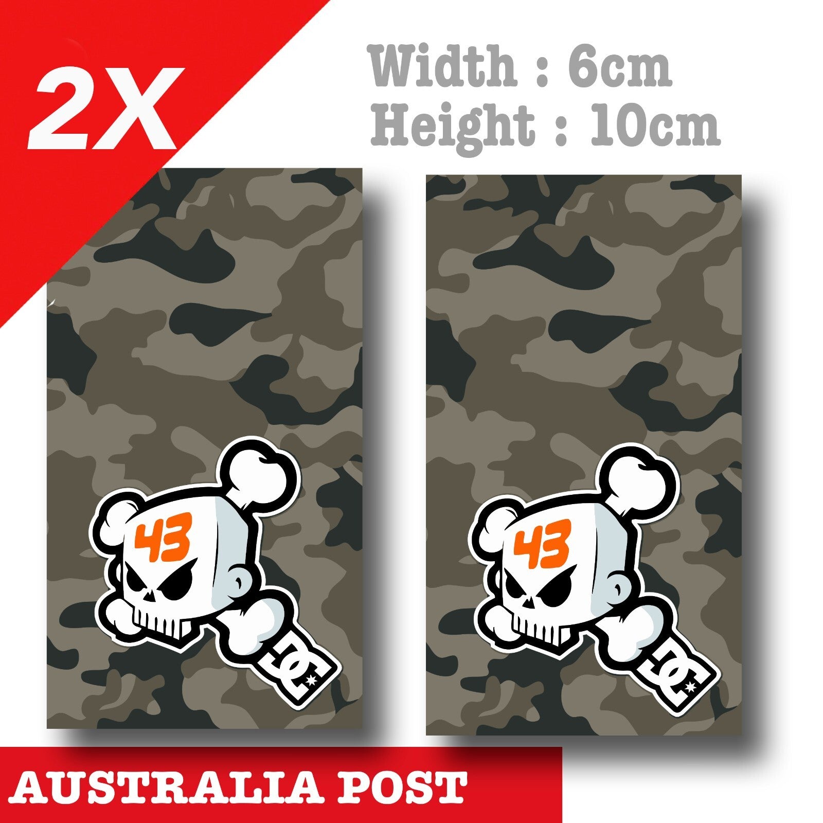 Ken Block 43 Skull camouflage x2 Sticker