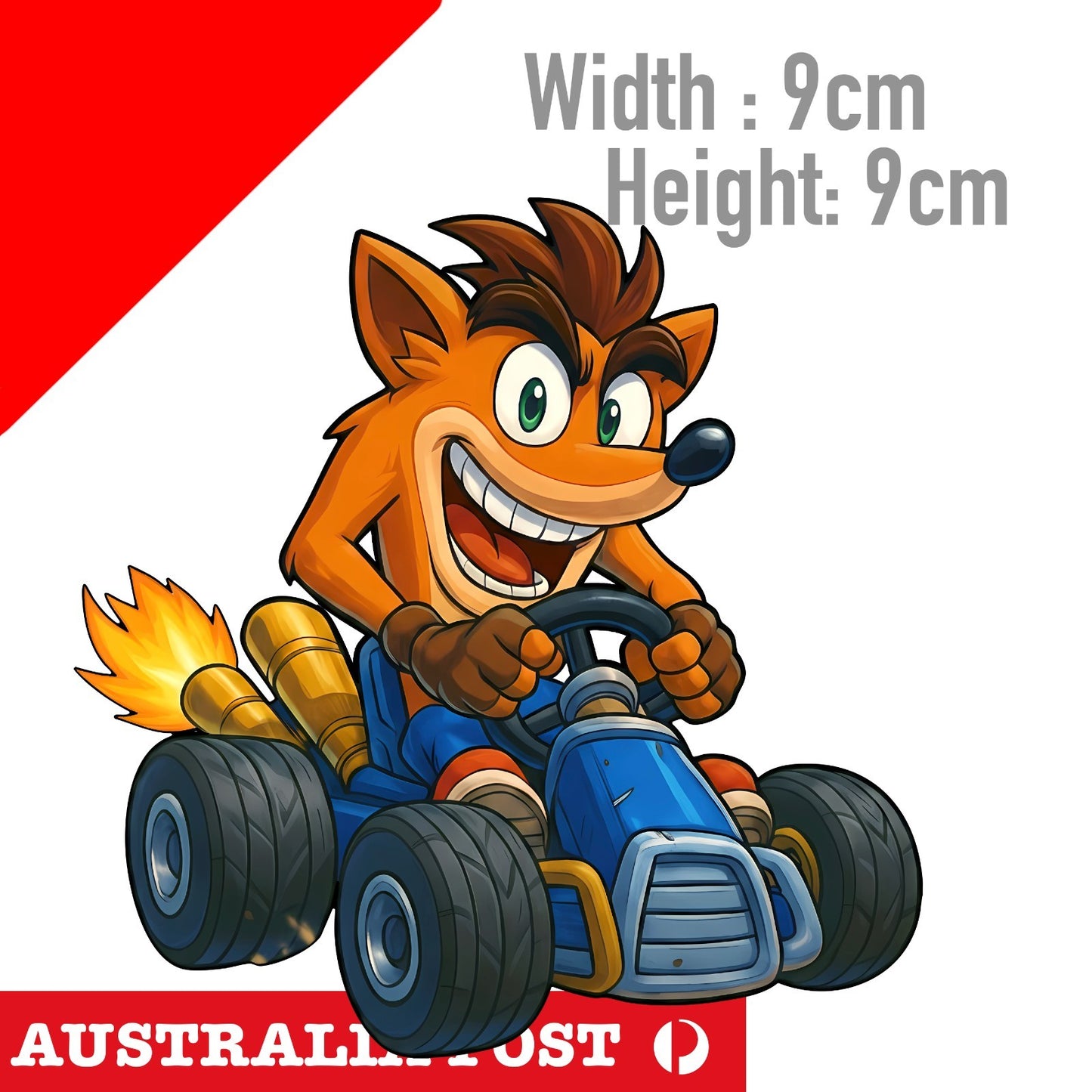 Crash Bandicoot Fox Go Cart Racing - Video Game  Racing Cart  Sticker