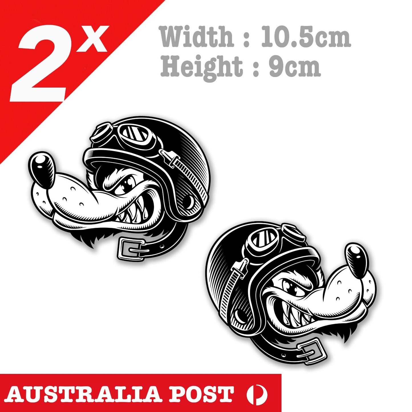 Angry Wolf Head Motorcycle, Fuel tank, Helmet, Harley, Laptop Sticker