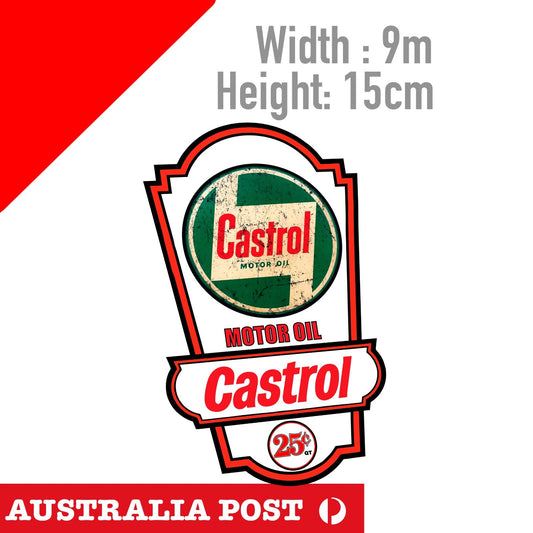 CASTROL Oil Vintage  25c Old , Vintage Logo Sticker