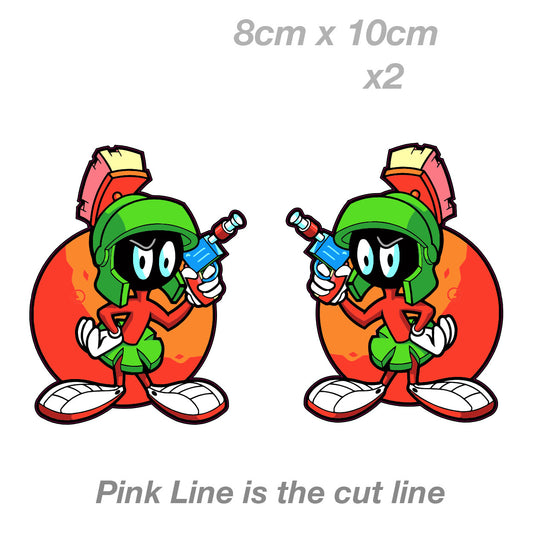 Marvin the Martian with Gun Funny Vinyl  Sticker 