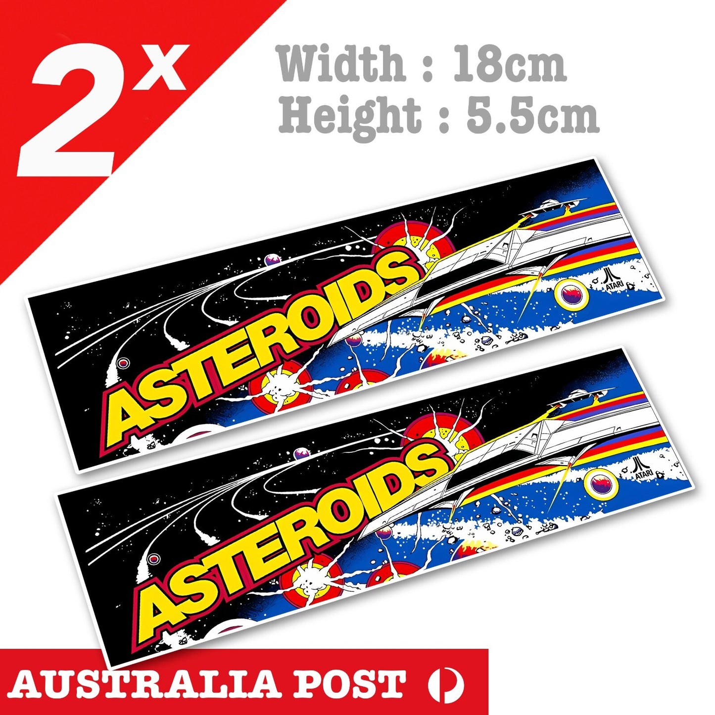 Asteroids Vintage Arcade Retro ATTARI Game Logo ATARI Stickers
