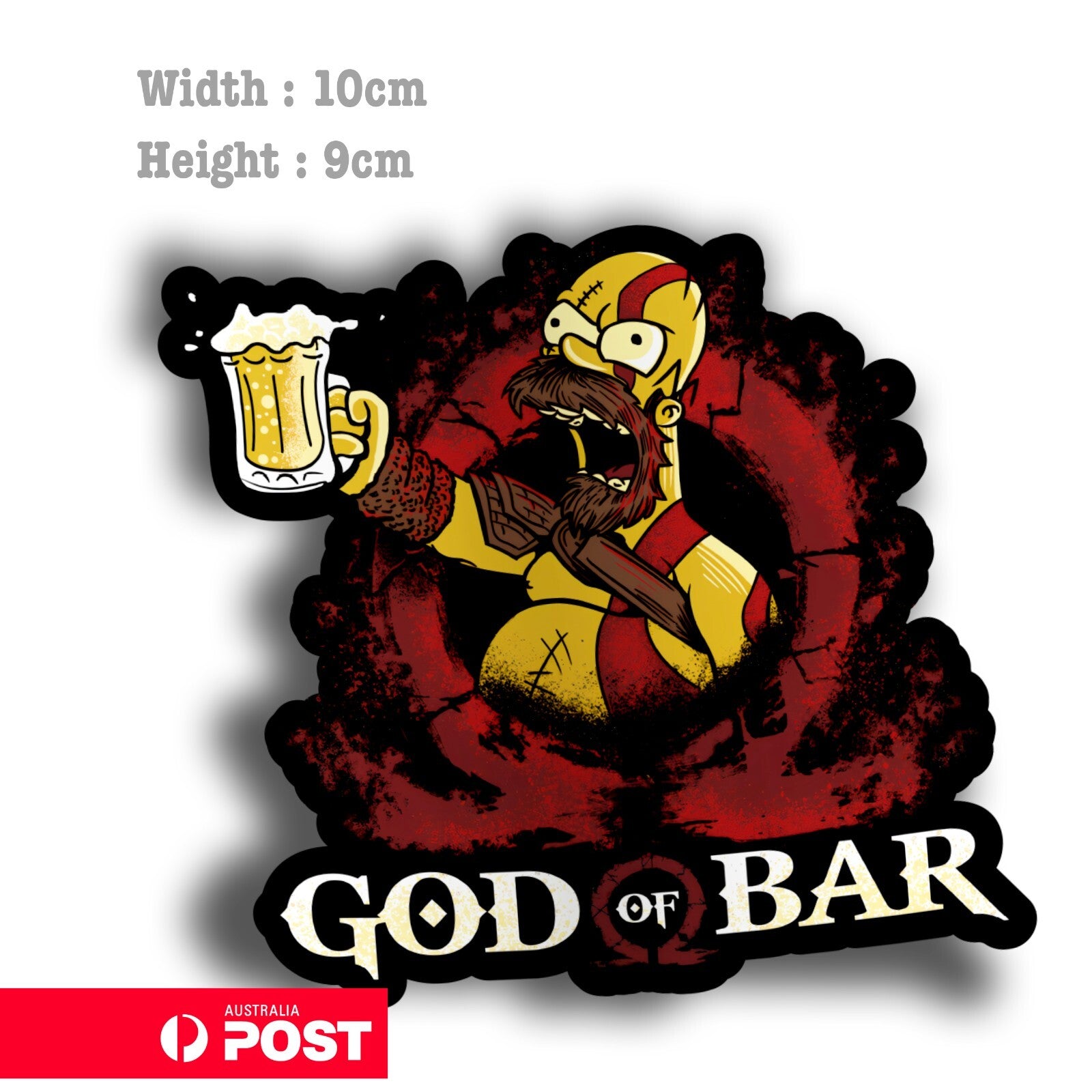 God OF War  PS5 Funny Homer Simpson Beer  Vinyl  Sticker
