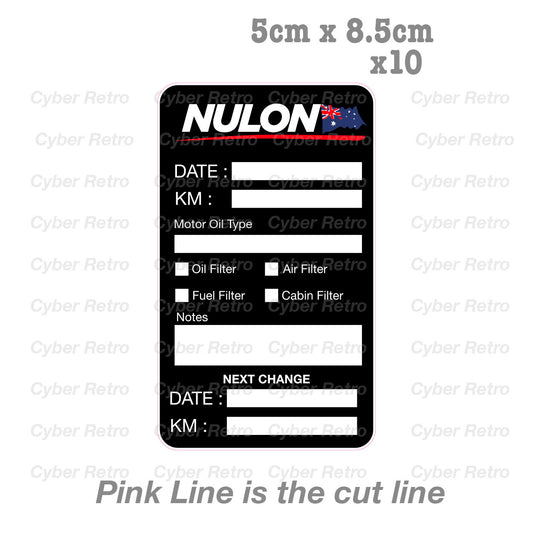 NULON Oil Change Service Reminder x10 Stickers , Cars Trucks Vans Sticker